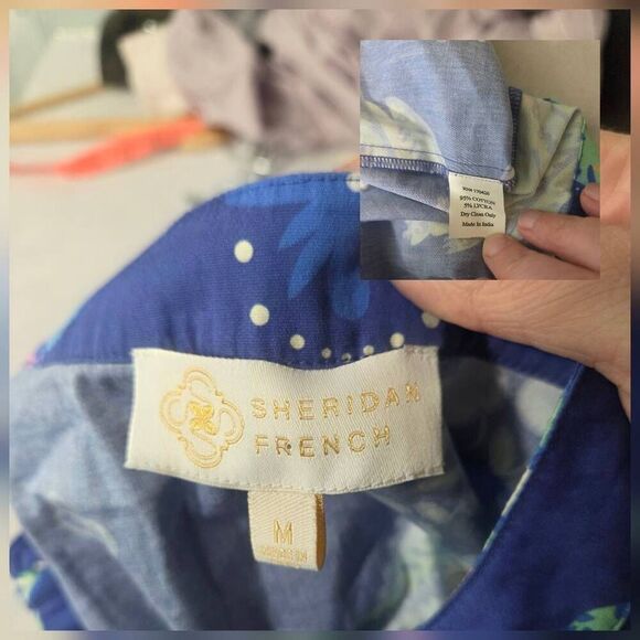 RARE Sheridan French Botanical Print Fruit Bird Shirt Dress - Picture 4 of 7